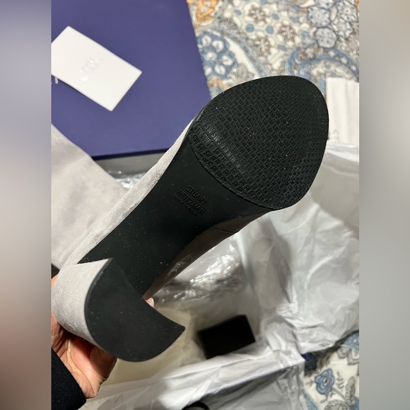 Stuart Weitzman BNWB HILINE Over the Knee High Grey Suede Boots Sz 11. - Picture 3 of 6